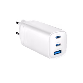 Gembird TA-UC-PDQC65-01-W 3-port 65 W GaN USB PowerDelivery fast charger, balts