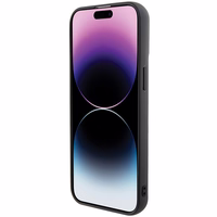 Karl Lagerfeld 3D gumijas daudzveidīgs logotips viedtālruņa apvalks iPhone 15 Pro Max - melns