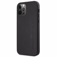 AMG ādas apvalks ar karsto zīmogu iPhone 12 Pro Max - melns