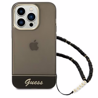Guess GUHCP14XHGCOHK iPhone 14 Pro Max 6,7 "melns/melns cietais apvalks Translucent Pearl Strap