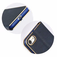 LUNA Book Gold viedtālruņa apvalks iPhone 7 / 8 / SE 2020 / SE 2022 tumši zils