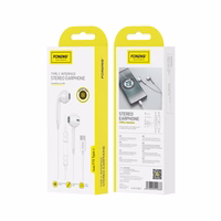 FONENG vadu austiņas T15 USB-C ar mikrofonu 1.2M balts