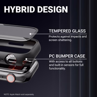 Crong Hybrid Watch maciņš - maciņš with glass Apple Watch 44mm (Carbon)