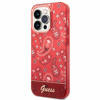 Guess GUHCP14LHGBNHR iPhone 14 Pro 6.1" sarkans/sarkans cietais apvalks Bandana Paisley