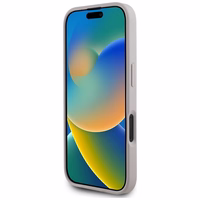 Guess Grained Roses Big 4G Logo viedtālruņa apvalks iPhone 16 - violets