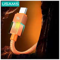 Kabelis USAMS U93 240W USB-C uz USB-C 1.2m oranžs