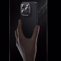 Benks Magnētiskais Hybrid Armor Pro Kevlar apvalks viedtālrunim iPhone 15 Plus ar metāla rāmi 600D - melns