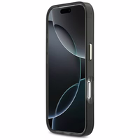 Guess IML Script Metal MagSafe Maciņš for iPhone 17 Pro Max - melns