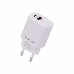 Beline Tīkla lādētājs 1x USB-C + 1x USB 30W balta (tikai galviņa) PD 3.0 + QC 3.0 BLN2CW30 GaN