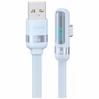 Kabelis USAMS US-SJ651 66W USB-A/USB-C 1.2m zils