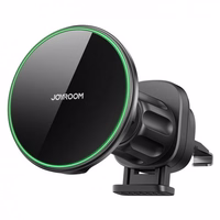 Automašīnas turētājs Joyroom "JR-ZS214" Qi2 melns (bezvadu uzlāde 15W) (magnētisks / gaisa restīte)
