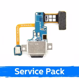 Charging Port Saderīgs ar Samsung N960 Note 9 Ar Flex / Plata Original (Service Pack)