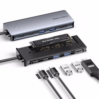 Adapteris Essager "6 in 1" pelēks (In: Type-C)