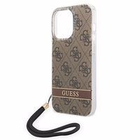 Guess GUOHCP14XH4STW iPhone 14 Pro Max 6.7 "brūns/brūns cietais apvalks 4G raksta siksna