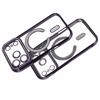 Bling Magsafe violets viedtālruņa apvalks iPhone 17 Pro