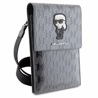 Karl Lagerfeld apvalks KLWBSAKHPKG soma - sudraba Saffiano monogramma Ikonik