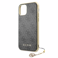 Guess GUHCN61GF4GGR iPhone 11 6.1" / Xr pelēks/pelēks cietais apvalks 4G Charms Collection