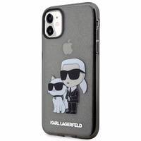 Karl Lagerfeld KLHCN61HNKCTGK iPhone 11 / Xr 6.1" melns/melns cietais apvalks Gliter Karl&Choupette