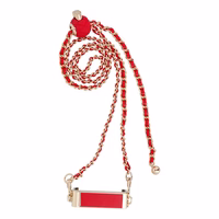 Ķēdīte / virve ar turētāju GLAMOUR, der visiem modeļiem līdz 80 mm platumam – sarkana