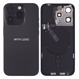Aizmugurējais vāks saderīgs ar iPhone 15 Pro / Black Titanium / (Visas daļas iekļautas) / OEM
