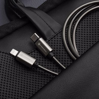 FORCELL F-ENERGY Metal C238 kabelis Type C uz Lightning PD 3A 27W 2 m sudrabains