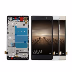 LCD Displejs Saderīgs ar Huawei Ascend P8 ar frame Balts HQ