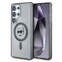 Karl Lagerfeld pogu Choupette Head izdrukātais logotips Magnētiskais viedtālruņa apvalks Samsung Galaxy S25 Ultra melns