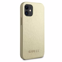 Guess GUHCP12SIGLGO iPhone 12 mini 5.4" zelta/zelta cietais apvalks Iridescent