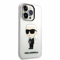 Karl Lagerfeld Ikonik Karl viedtālruņa apvalks iPhone 14 Pro Max - caurspīdīgs