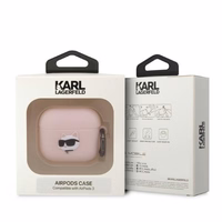 Karl Lagerfeld KLA3RUNCHP AirPods 3 vāciņš silikons rozā Karl Head 3D