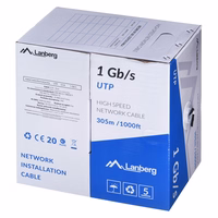 LANBERG UTP CABLE 1GB/S 305M WIRE CCA melns