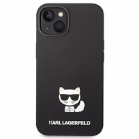 Karl Lagerfeld KLHCP14MSLCTBK iPhone 14 Plus 6.7 "cietais apvalks melns / melns Silikona Choupette Ķermenis