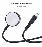 Choetech T319 MFI 5W bezvadu lādētājs Apple Watch + USB-C kabelis - melns