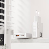 GaN Dudao A30EU 30W USB-A / USB-C sienas lādētājs - balts