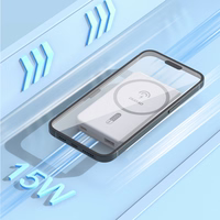 Bezvadu magnētiskais portatīvais lādētājs Dudao K14S USB-A / USB-C / MagSafe 20W 5000mAh (balts)