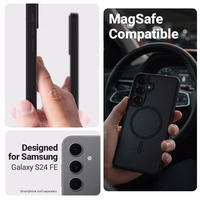 Crong Hybrid Matte Magnetic - MagSafe maciņš Samsung Galaxy S24 FE (melns)