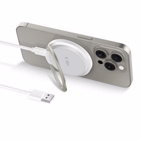 Tech-Protect QI15W-A33 indukcijas lādētājs ar MagSafe un statīvu ar USB-A / USB-C kabeli - balts