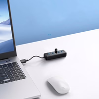 Hub Orico PW4U-U3 USB-A / 4x USB-A 3.0 - melns