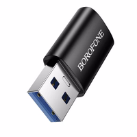 Borofone adapteris BV26B - USB uz Type C - melns