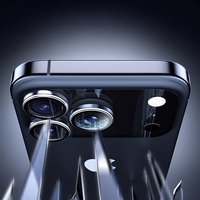 Rock Tempered stikls Pure Series Camera Lens on camera for Iphone 17 Pro/17 Pro Max (lens 3 pieces) sudraba