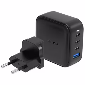 ENERGEA tīkla lādētājs 1xUSB+3xUSB-CPD-PPS-QC 3.0 100W 3C1A melns/black US+EU Travelite GAN100
