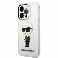 Karl Lagerfeld Ikonik Karl viedtālruņa apvalks iPhone 14 Pro Max - caurspīdīgs