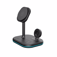 Tech-Protect QI15W-A27 3-in-1 indukcijas lādētājs ar MagSafe statīvu viedtālrunim / Apple Watch / AirPods - melns