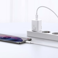 Baseus Si USB-C 25W 3A ātrās uzlādes lādētājs ar USB-C / USB-C 1m kabeli - balts