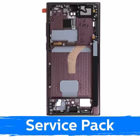 Vidējais rāmis Samsung S908 S22 Ultra / Burgundy / (Service Pack)
