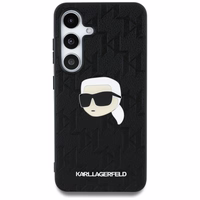 Viedtālruņa apvalks Karl Lagerfeld Ādas Monogramma Pin Logo Karl Head Samsung Galaxy S25 melns