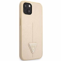 Guess GUHCP14MPSATLE iPhone 14 Plus 6.7" bēšs/bēšs cietais apvalks SaffianoTriangle Logo
