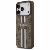 GUESS viedtālruņa apvalks IPHONE 17 Pro, saderīgs ar MagSafe GUHMP17LP4RPSW (4G Printed Stripes), brūns