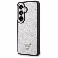 Guess maciņš Fixed Glitter Triangle MagSafe priekš Samsung Galaxy S26 Plus sudraba