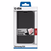 SBS Maks Smooth Maciņš for Samsung Galaxy S26 with Atlokāms - melns